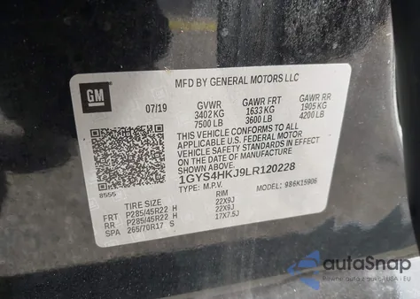 2020 Cadillac Escalade Esv 4Wd Luxury from USA, damaged, VIN 1GYS4HKJ9LR120228